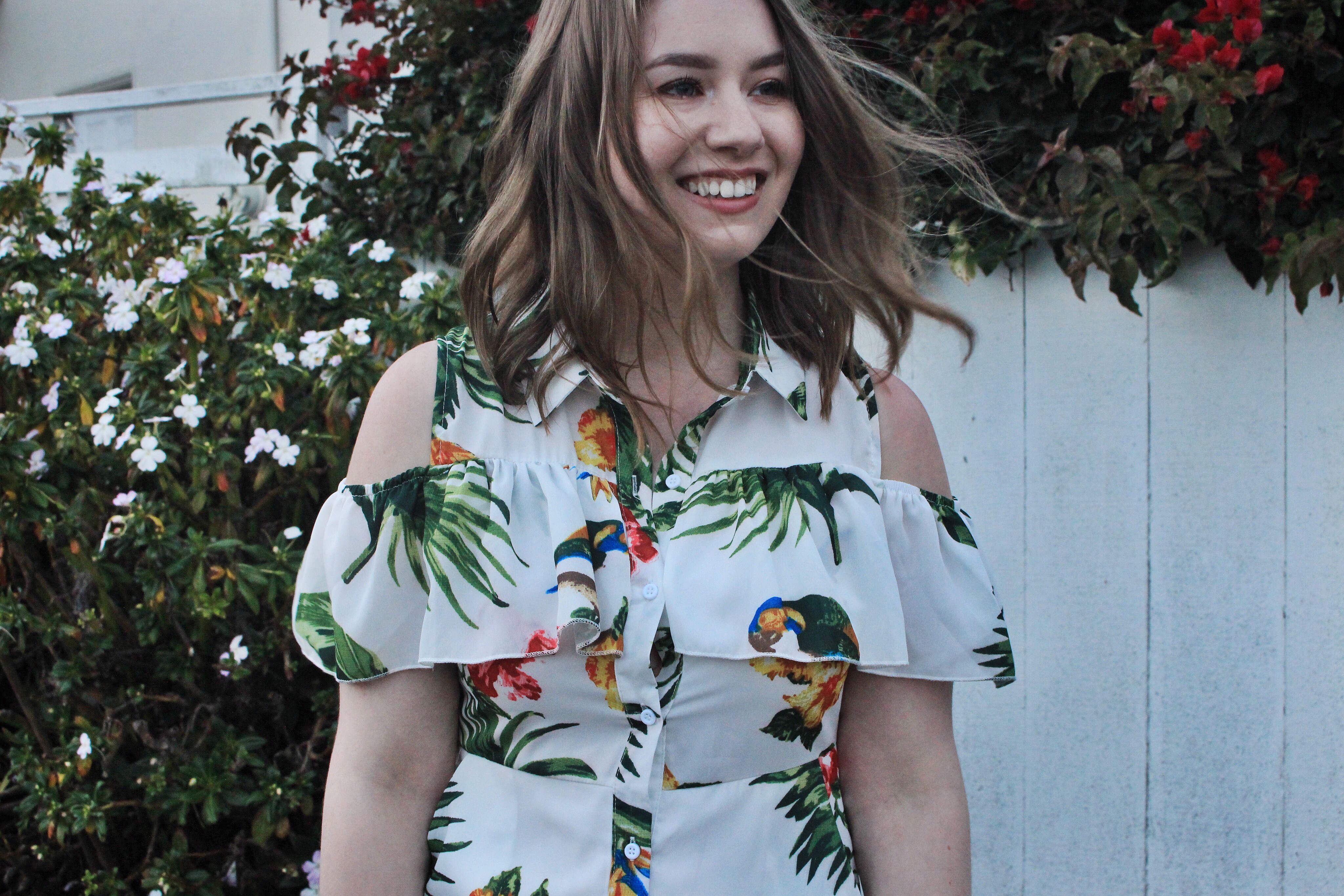 tropical print dress summer style